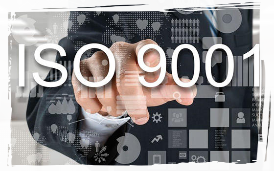 Ejecutivo señalando norma ISO 9001